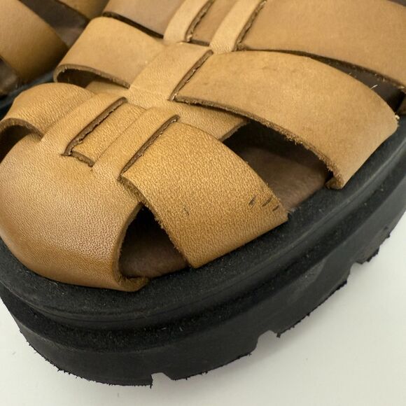 Free People Delaney Fisherman Women's Dark Sand Platform Sandals Chunky Size 6.5 - Picture 3 of 12